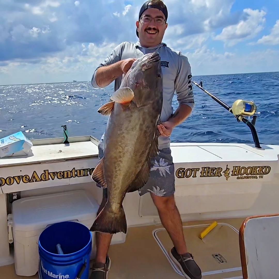 Catching grouper during April fishing