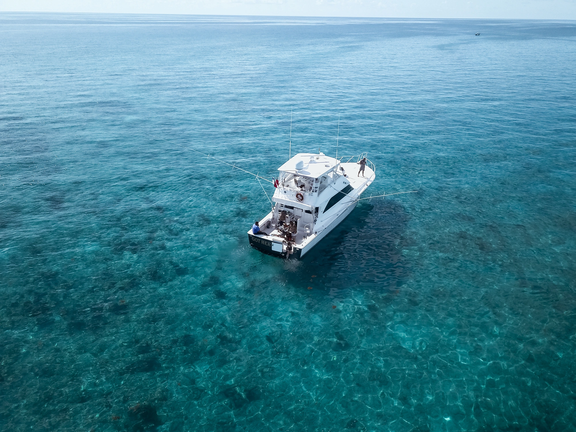 Yacht in blue water